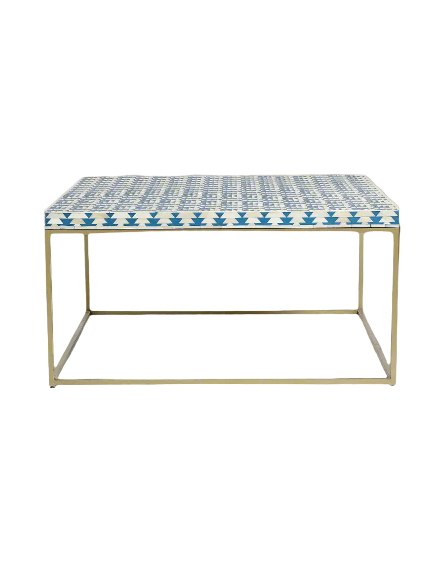 Heritage Inlay Square Center Table – Brass Base