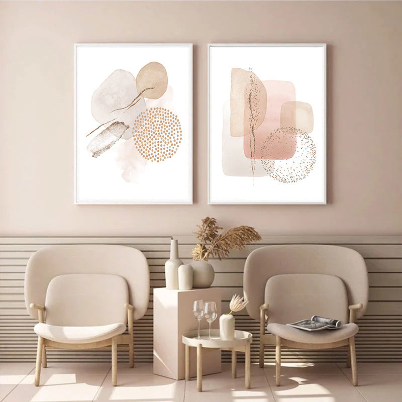 Simple Modern Nordic Abstract Geometry Gold Foil Decorative Painting