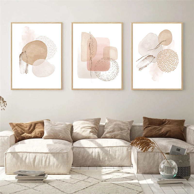 Simple Modern Nordic Abstract Geometry Gold Foil Decorative Painting