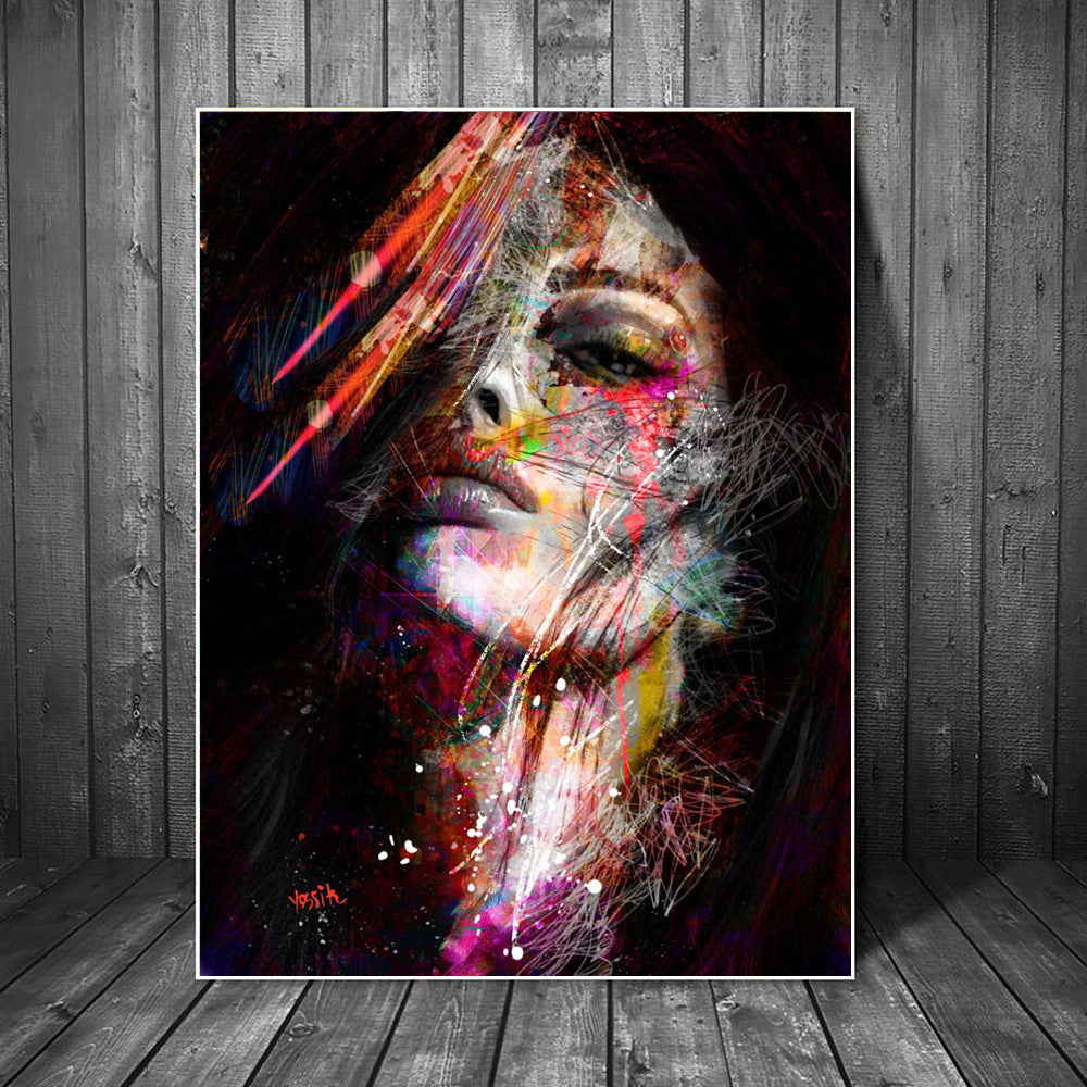 Abstract character decorative canvas painting