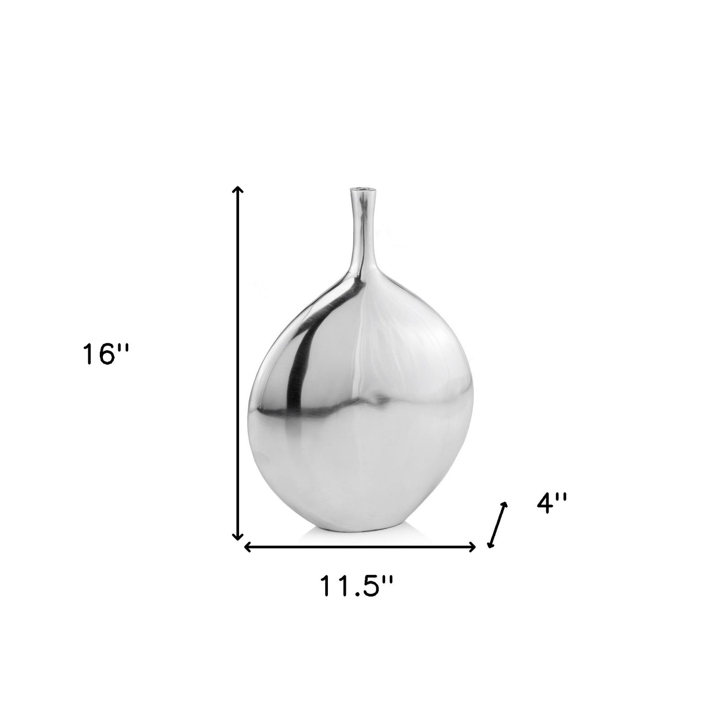 16" Silver Tulip Aluminum Table Vase-7
