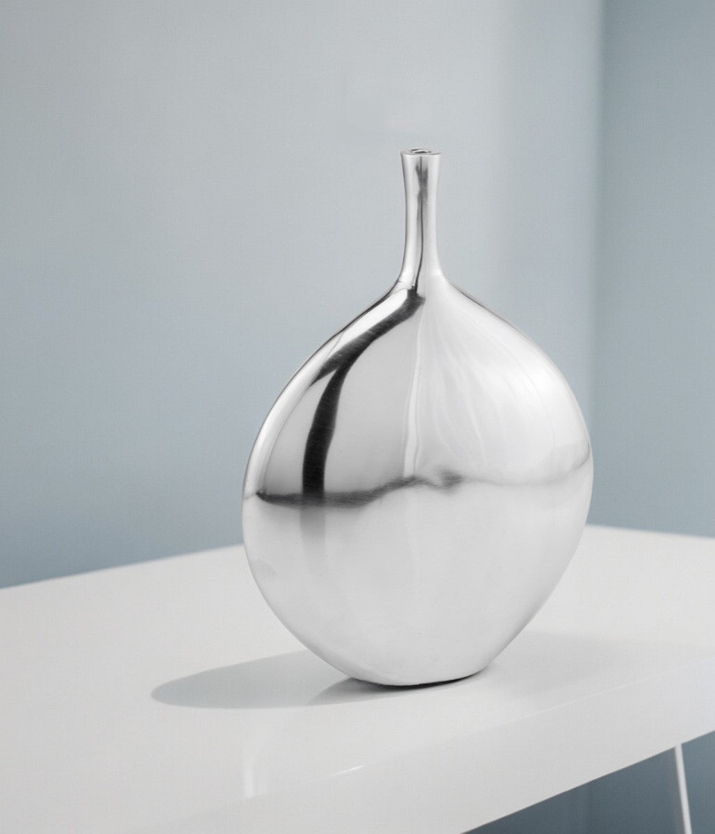 16" Silver Tulip Aluminum Table Vase-0