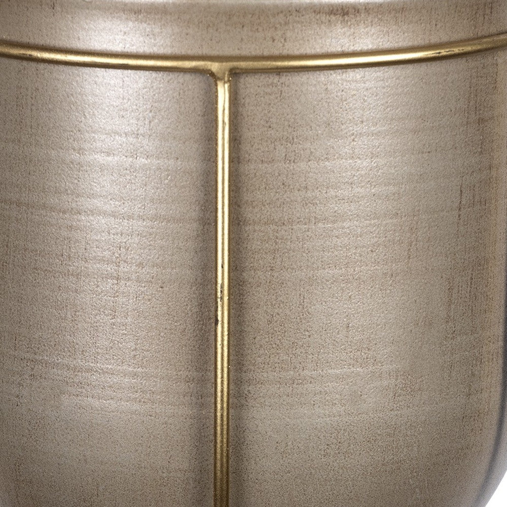 10" Bronze Cylinder Metal Table Vase-3