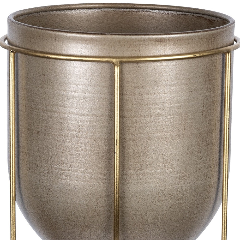 10" Bronze Cylinder Metal Table Vase-4
