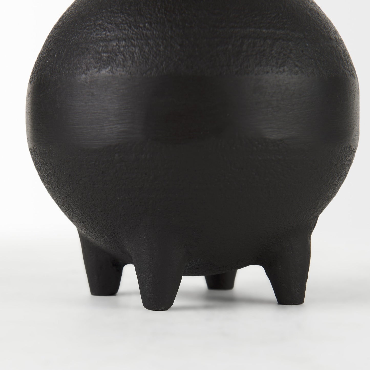 7" Black Ceramic Round Jug Vase-4