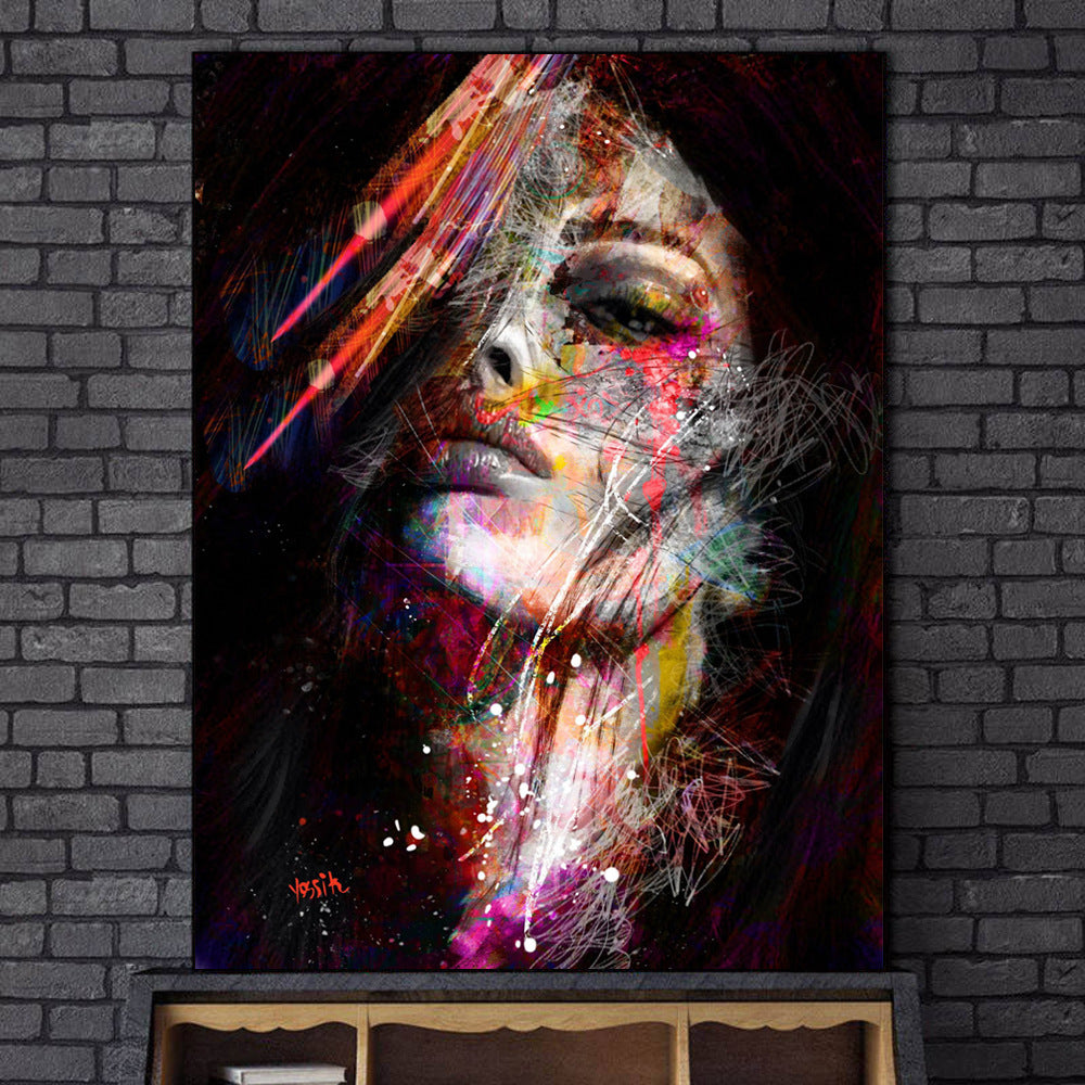 Abstract character decorative canvas painting