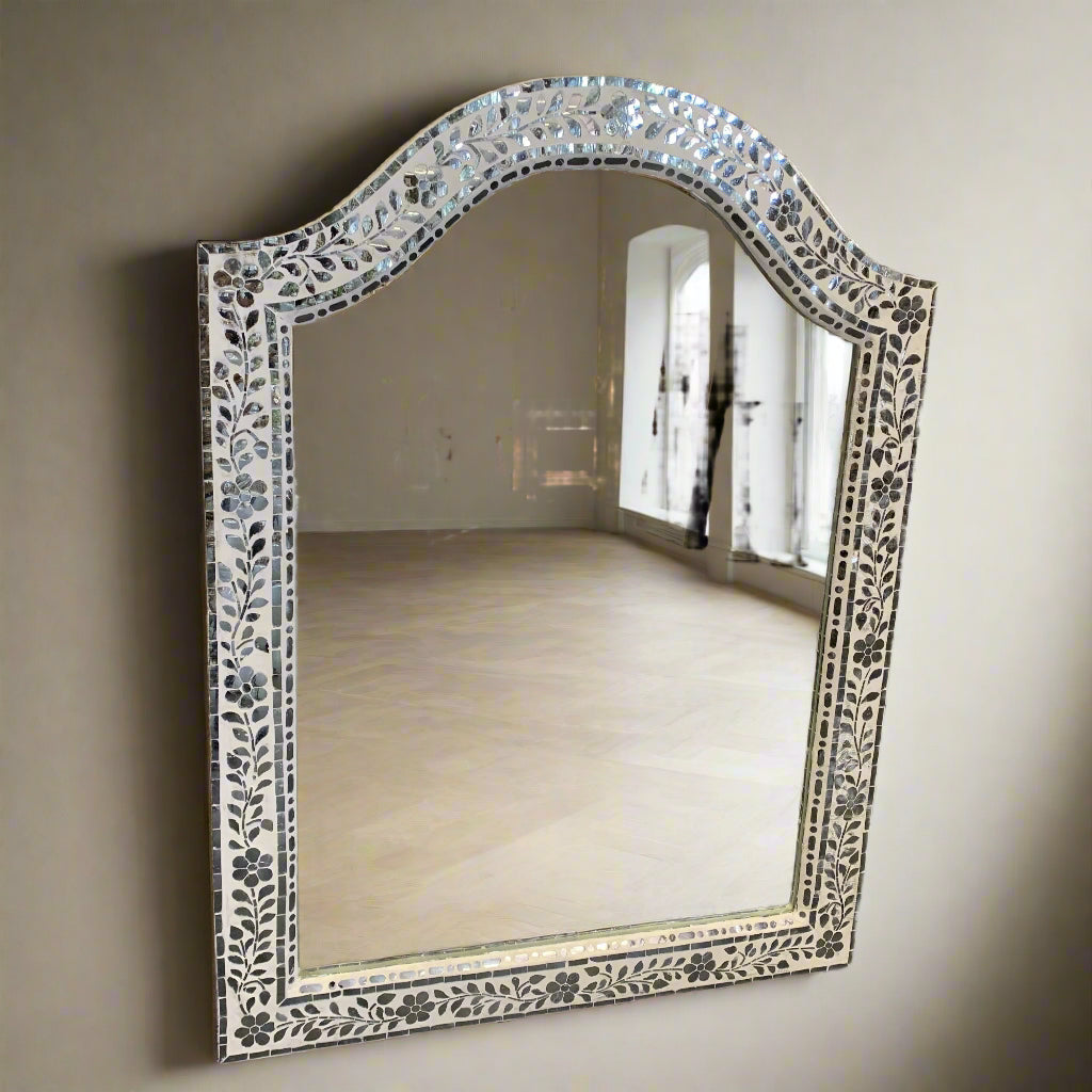 Thikri glass inlay wall mounted mirror frame image 0