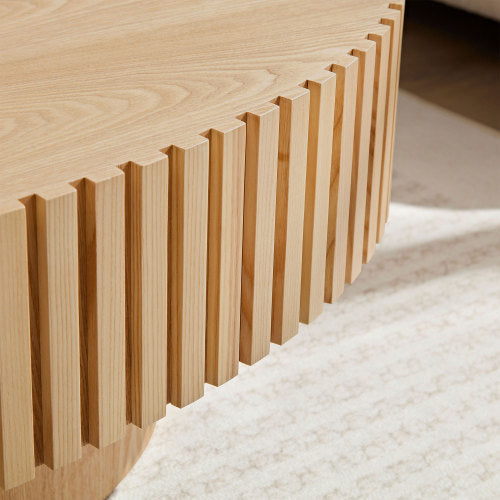 Modern Handmade Ash Wood Drum Coffee Table