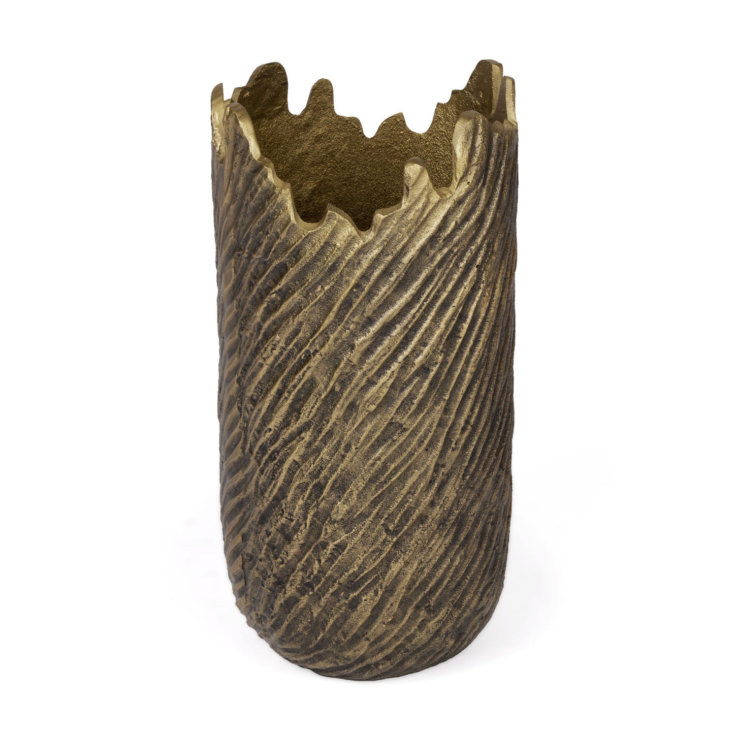 17" Gold Abstract Aluminum Table Vase-1