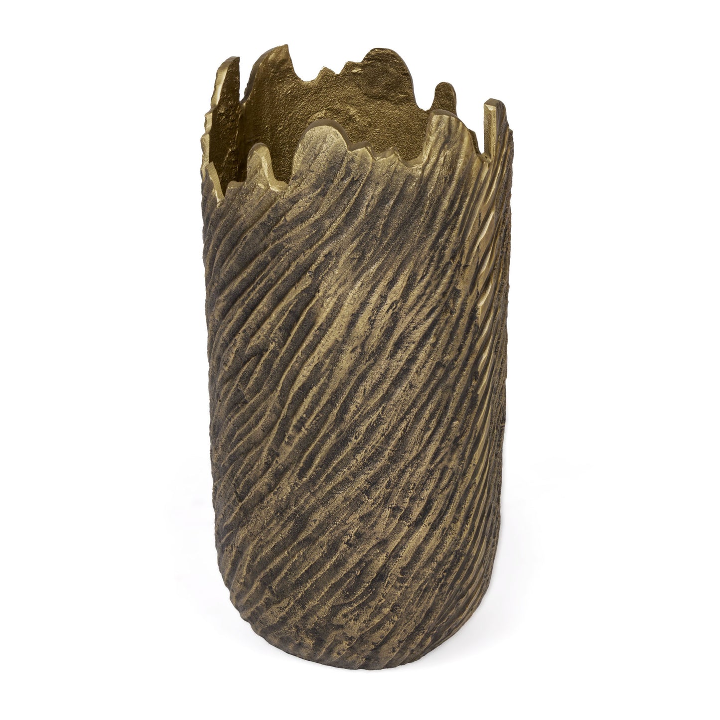 17" Gold Abstract Aluminum Table Vase-2