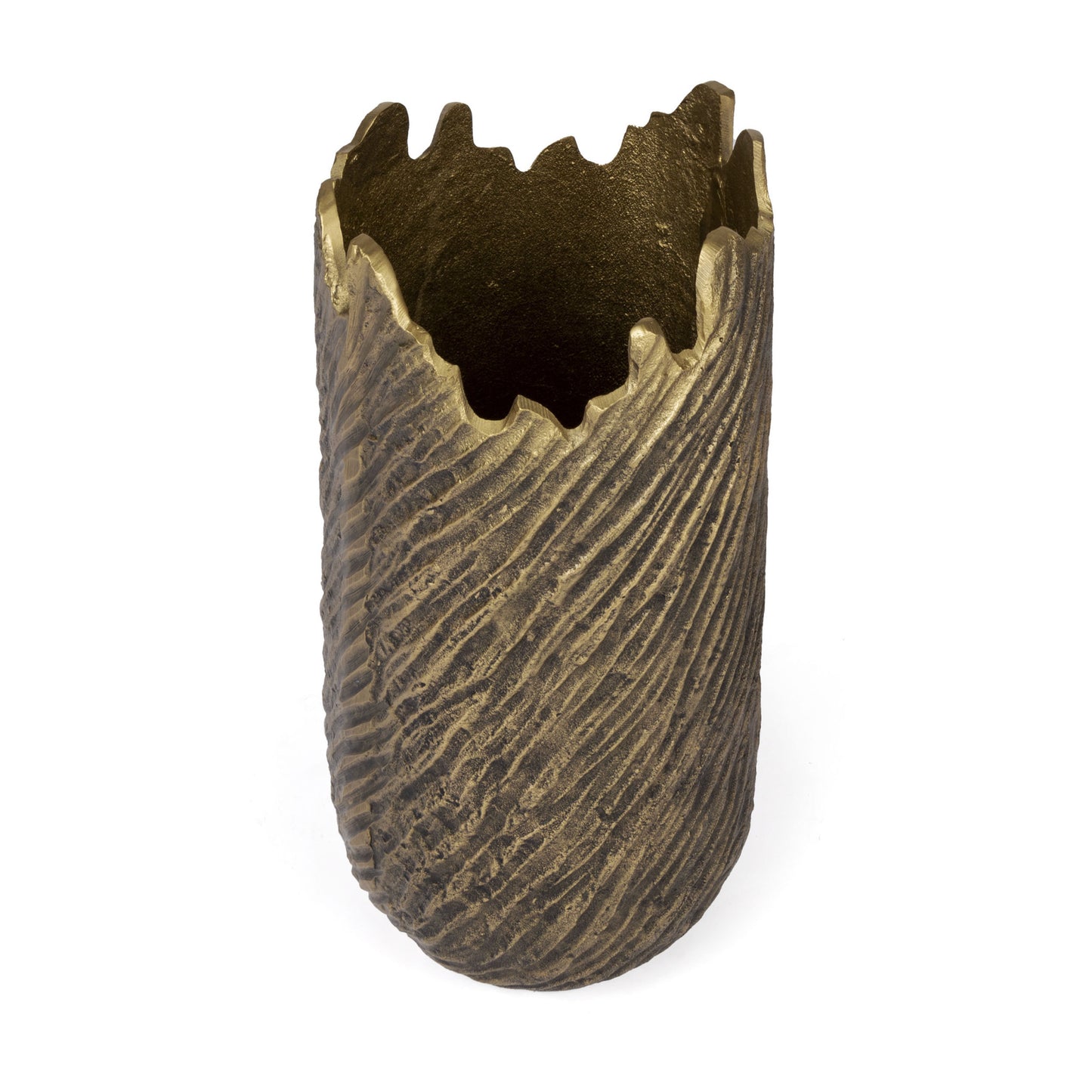 17" Gold Abstract Aluminum Table Vase-3