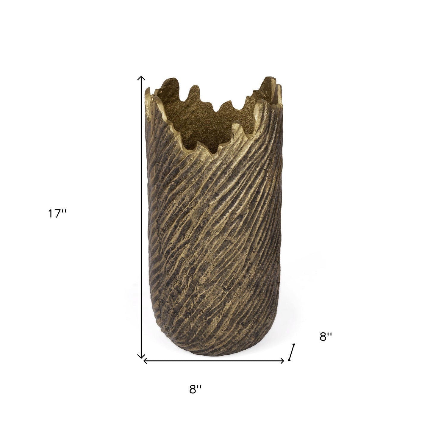17" Gold Abstract Aluminum Table Vase-5