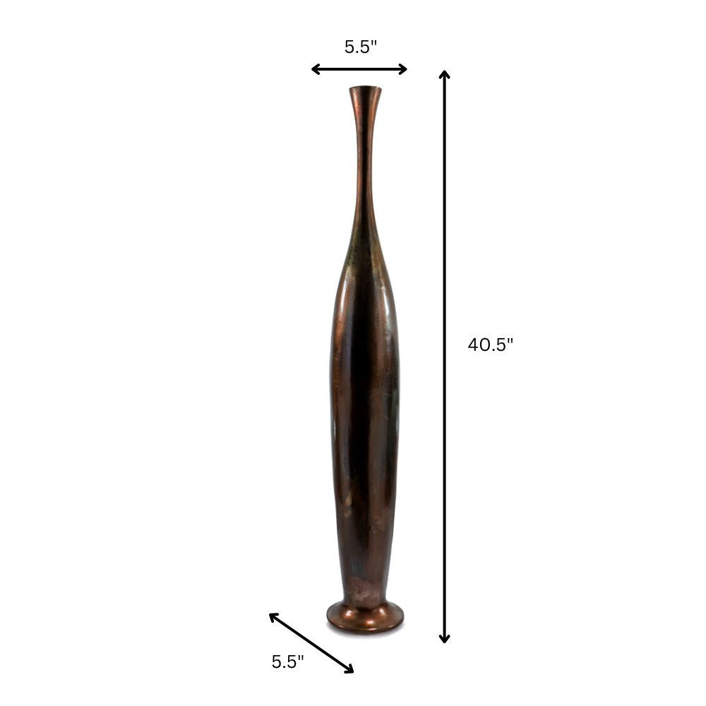 41" Burnished Brown Aluminum Floor Vase-7