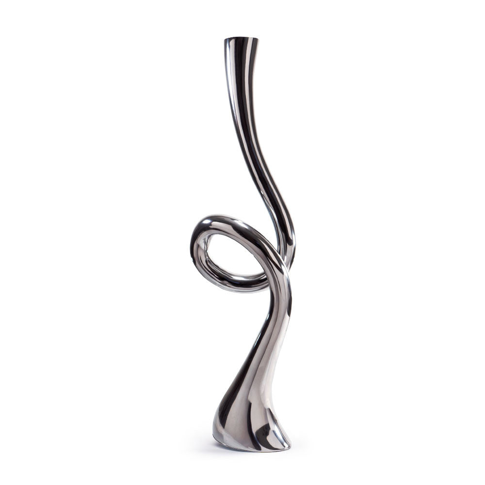 39" Silver Trumpet Aluminum Floor Vase-1