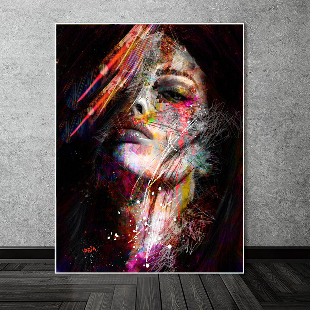 Abstract character decorative canvas painting