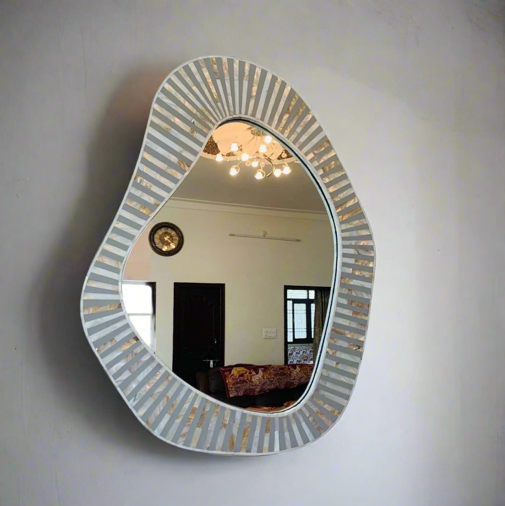 Mother of Pearl inlay wall mirror frame in pattern