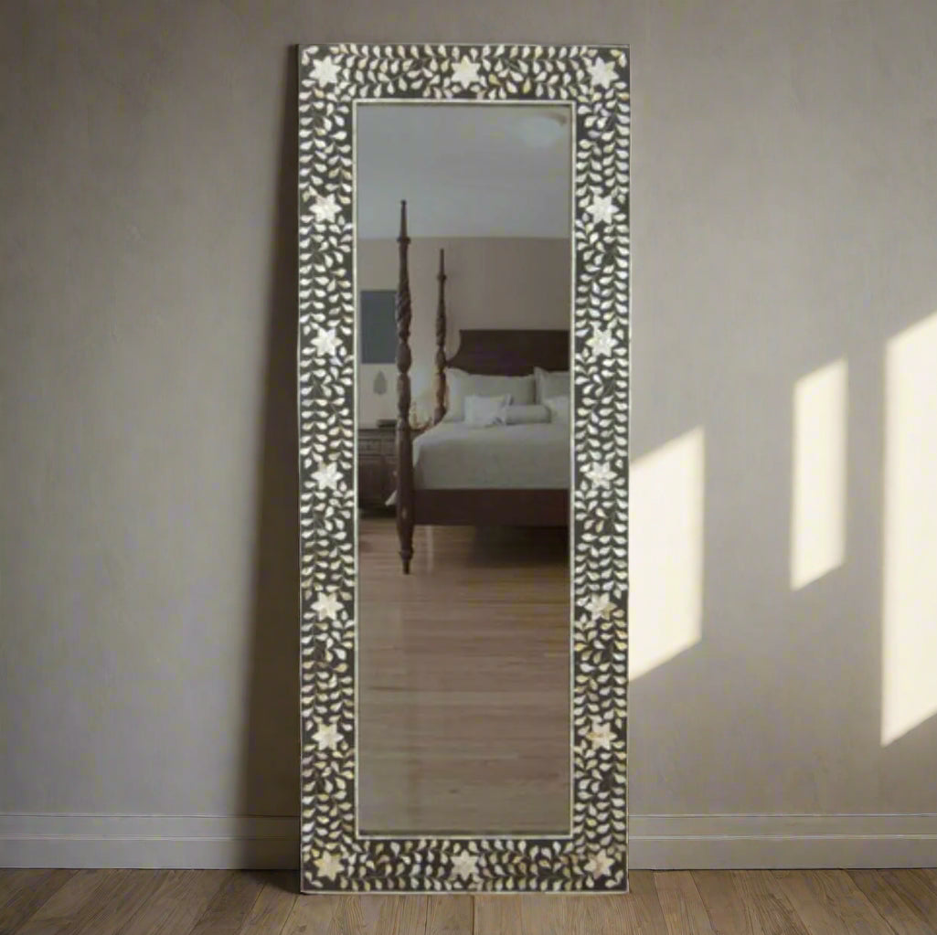 Mother of pearl inlay Floor Mirror Frame image 1