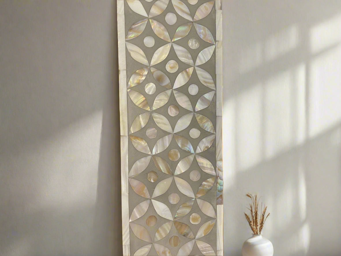 Mother of pearl inlay Grey Mirror Frame image 3