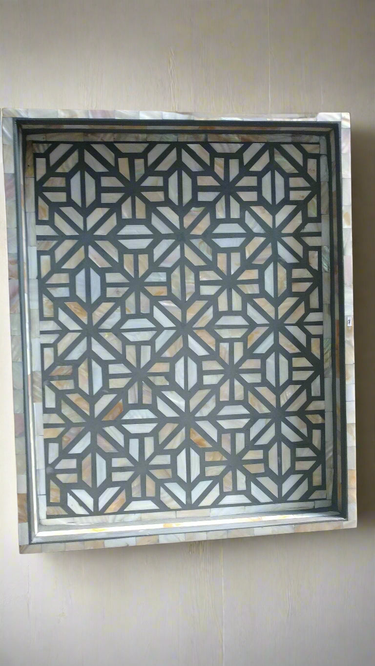 Mother of Pearl inlay Moroccan-Inspired Tray – Large