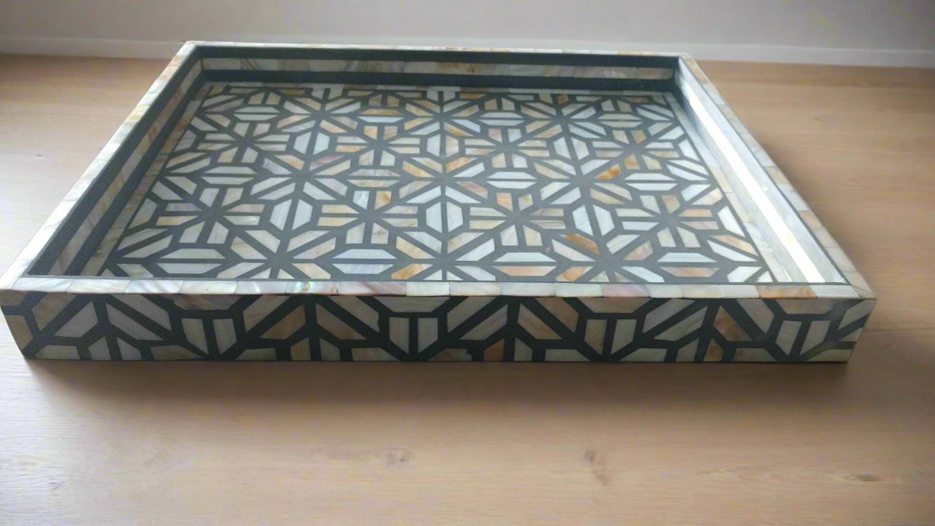 Mother of Pearl inlay Moroccan-Inspired Tray – Large