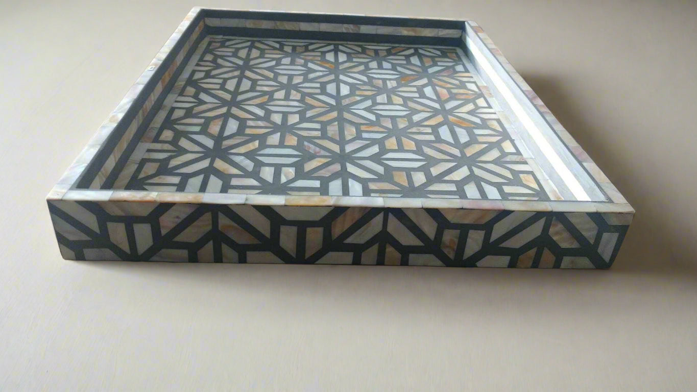 Mother of Pearl inlay Moroccan-Inspired Tray – Large