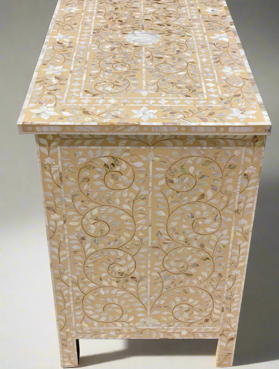 Mother of pearl inlay 3 Drawer Dresser/Chest