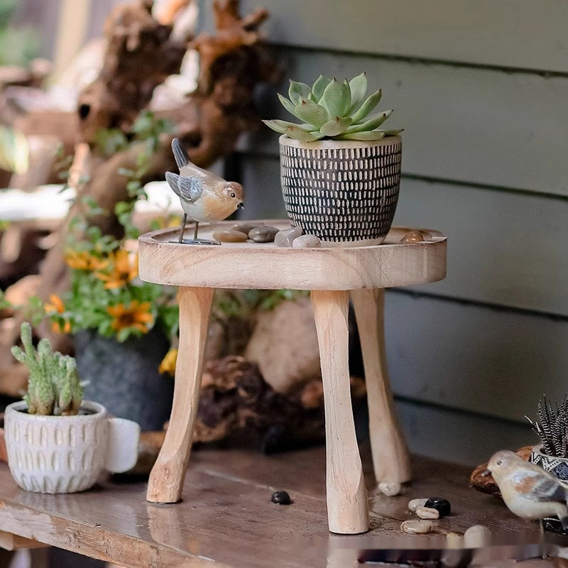 Solid Wood Retro Low Stool / side table