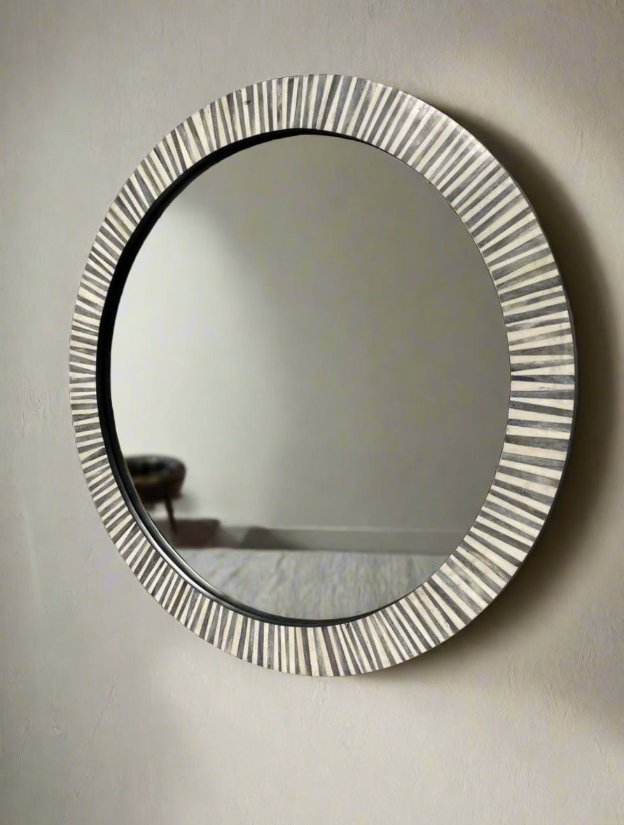 Bone inlay Round wall Mirror Frame image 1