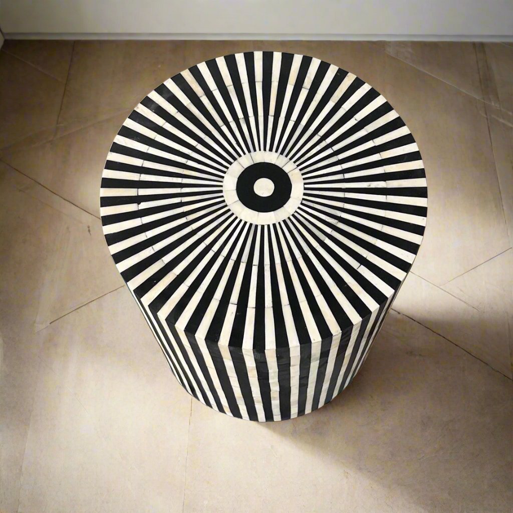 Heritage inlay round side or end table