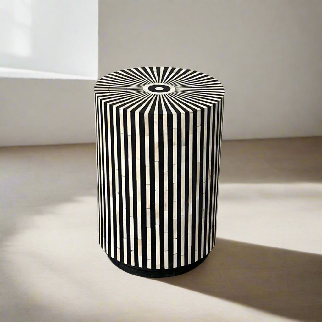 Heritage inlay round side or end table