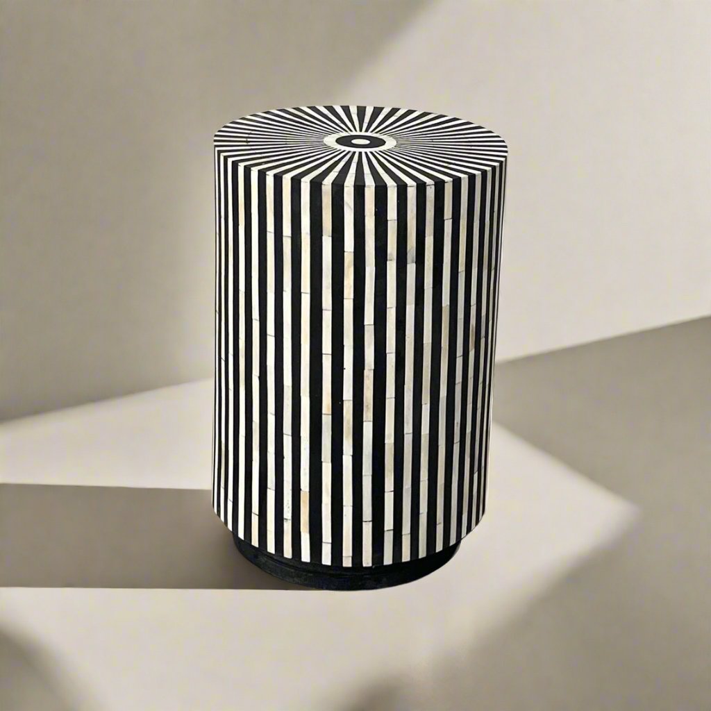 Heritage inlay round side or end table