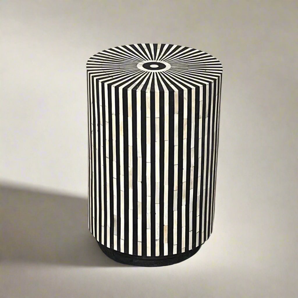 Heritage inlay round side or end table