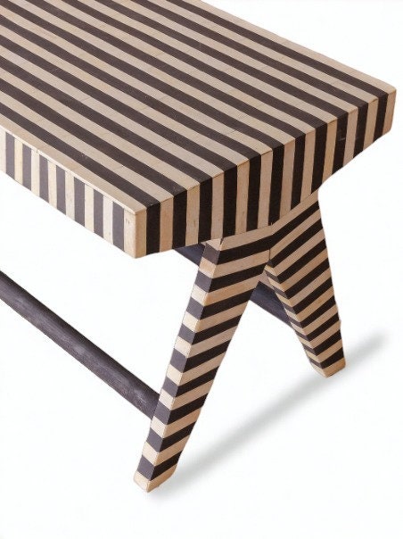 Heritage inlay stripe pattern Bench