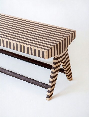 Heritage inlay stripe pattern Bench