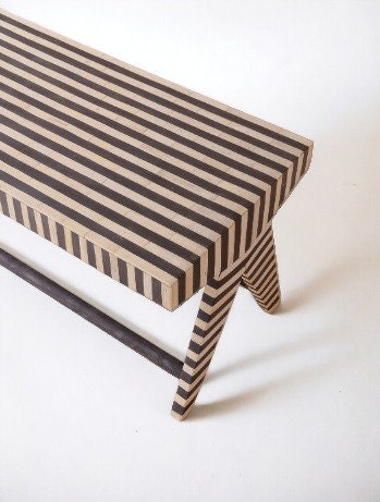 Heritage inlay stripe pattern Bench