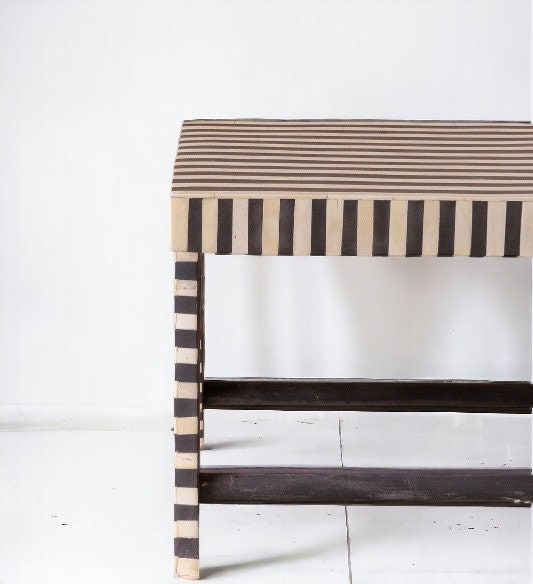 Heritage inlay stripe pattern Bench