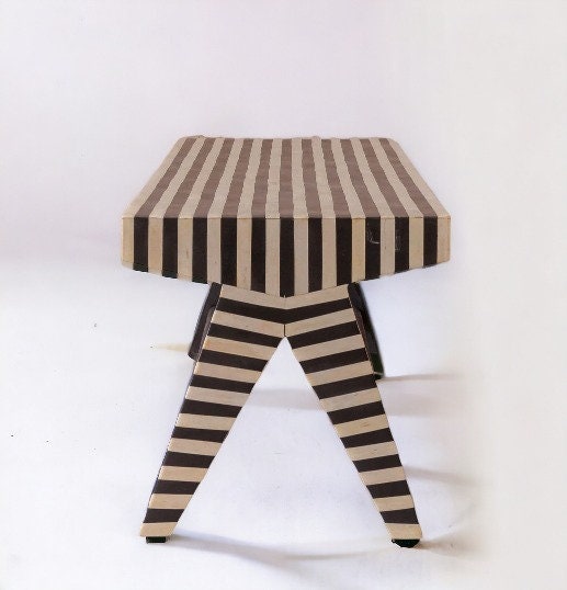 Heritage inlay stripe pattern Bench