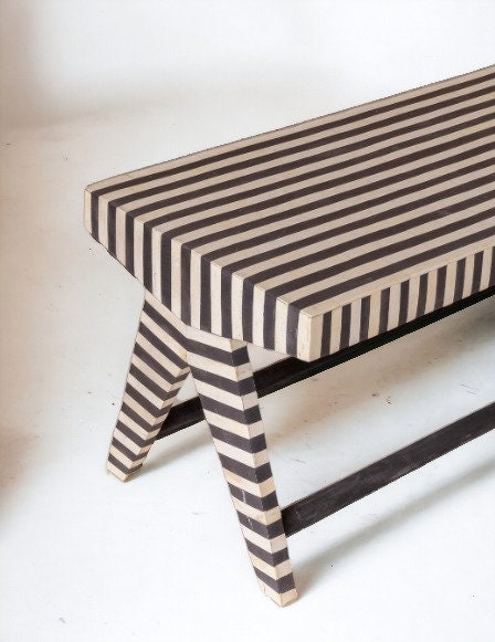 Heritage inlay stripe pattern Bench