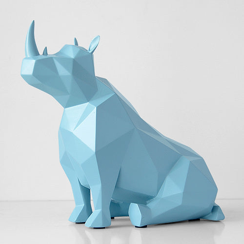 Handmade Resin Rhino Decor