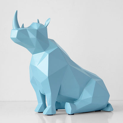 Handmade Resin Rhino Decor