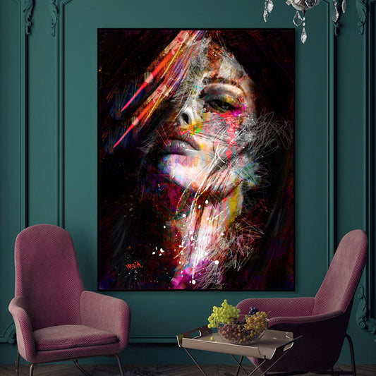 Abstract character decorative canvas painting