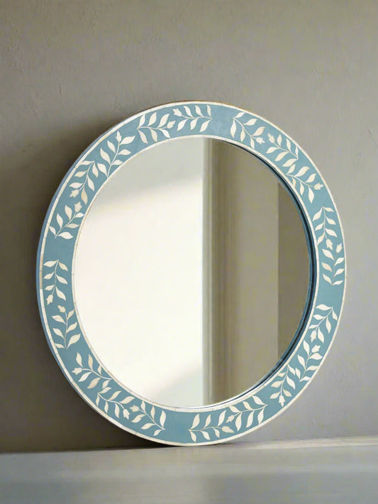 Bone inlay Round wall Mirror Frame