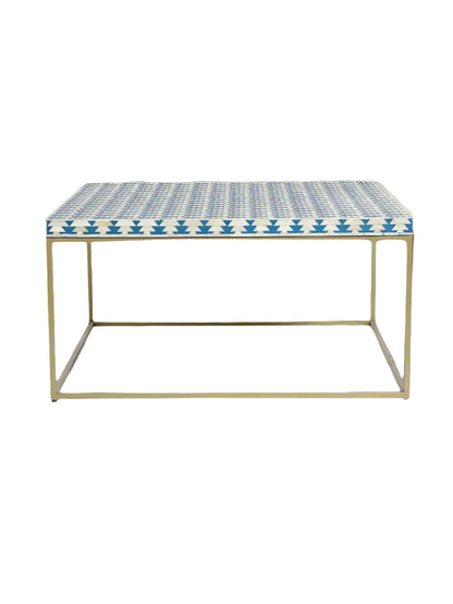 Heritage Inlay Square Center Table – Brass Base