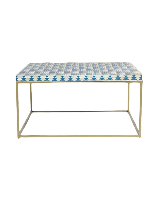 Heritage Inlay Square Center Table – Brass Base