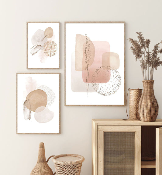 Simple Modern Nordic Abstract Geometry Gold Foil Decorative Painting