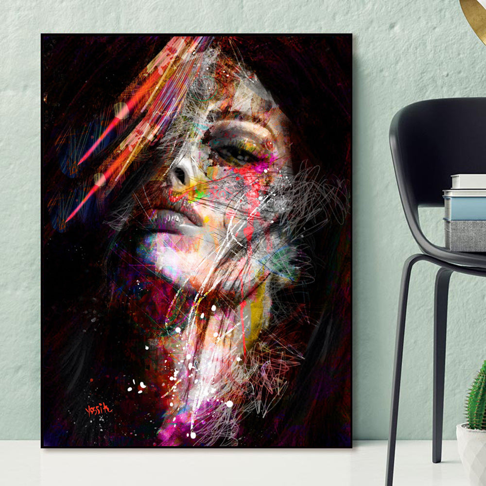 Abstract character decorative canvas painting