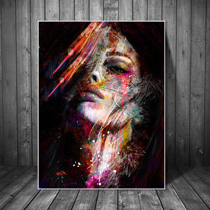 Abstract character decorative canvas painting