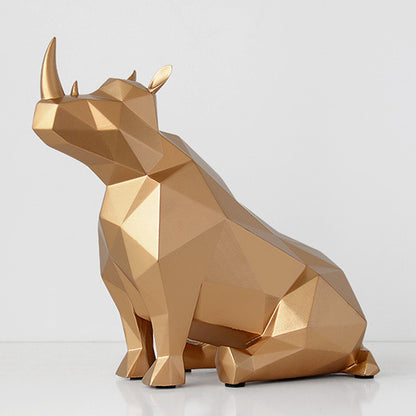 Handmade Resin Rhino Decor