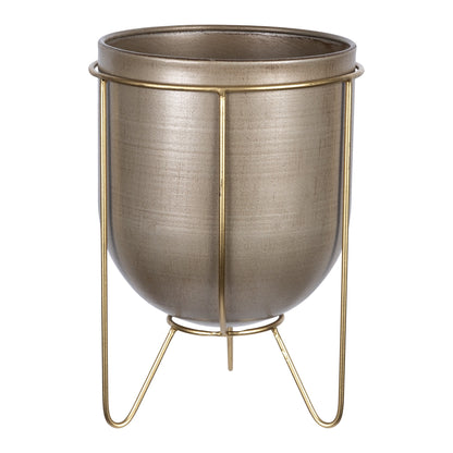 10" Bronze Cylinder Metal Table Vase-1