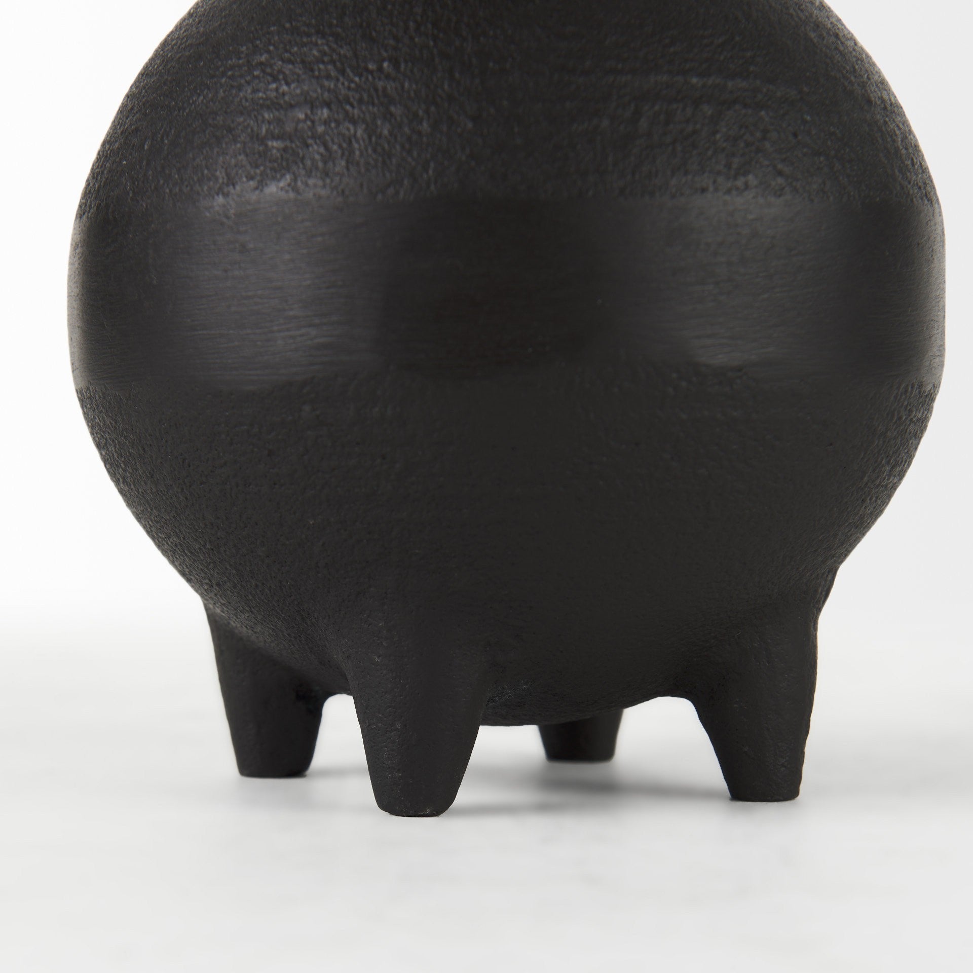 7" Black Ceramic Round Jug Vase-4